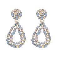 ( blue)occidental style fashion arring exaggerating geometry drop earrings diamond personality retro ear stud