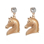 ( Gold)arring  occidental style fashion personality diamond head ear stud earrings earring