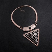 ( Rose Gold+ black)occidental style fashion exaggerating geometry triangle necklace woman short style Collar personality