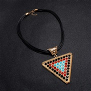 ( black+ red+ blue)occidental style fashion exaggerating leather necklace  diamond Pearl necklace  short style clavicle 