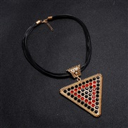( black+ red)occidental style fashion exaggerating leather necklace  diamond Pearl necklace  short style clavicle chain 