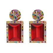 occidental style fashion geometry big glass earrings woman color earring exaggerating