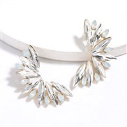 ( white)fashion colorful diamond series Rhinestone diamond flowers fully-jewelled occidental style earrings woman trend 