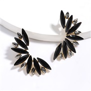 ( black)fashion colorful diamond series Rhinestone diamond flowers fully-jewelled occidental style earrings woman trend 