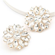 ( white)occidental style exaggerating Alloy Rhinestone diamond Round flowers earrings woman super super arringearrings