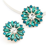 ( green)occidental style exaggerating Alloy Rhinestone diamond Round flowers earrings woman super super arringearrings