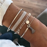 occidental style fashion Metal concise- chain tassel four bracelet