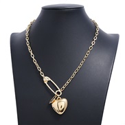 ( Gold KC gold)Korea big same style lovely three-dimensional pendant clavicle chain  brief temperament love sweater chai