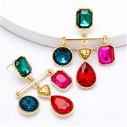 ( Color)fashion creative personality Alloy diamond glass diamond earrings woman occidental style temperament super ear s
