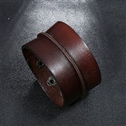( brown) occidental style retro Cowhide bracelet creative brief man punk real leather bracelet