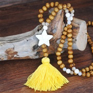 (N  yellow)occidental style turquoise pendant natural sweater chain Bohemia color tassel necklace long style woman