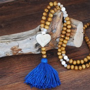 (N  sapphire blue )occidental style turquoise pendant natural sweater chain Bohemia color tassel necklace long style wom
