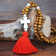 (N red)occidental style turquoise pendant natural sweater chain Bohemia color tassel necklace long style woman
