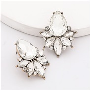 ( white)occidental style exaggerating personality drop glass diamond Alloy diamond earrings woman super fully-jewelled e