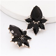 ( black)occidental style exaggerating personality drop glass diamond Alloy diamond earrings woman super fully-jewelled e