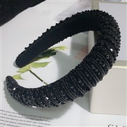 ( black)Korea big fine high-end eadband Korean style pure handmade establishment surround crystal beads eadband woman