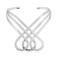 ( Silver)occidental style geometry Irregular Metal Collar  punk unique exaggerating Collar necklace