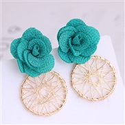 Korean style  fashion  sweet flowers Metal temperament ear stud