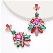 ( Color)occidental style exaggerating temperament Alloy diamond Rhinestone Acrylic fully-jewelled earrings woman super w