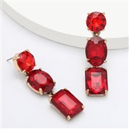 ( red)occidental style exaggerating personality Alloy diamond Acrylic earrings woman geometry super earring fashion arri