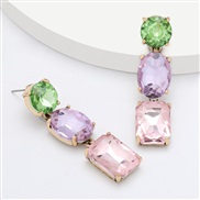 ( Color)occidental style exaggerating personality Alloy diamond Acrylic earrings woman geometry super earring fashion ar