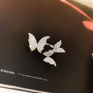 occidental style exaggerating butterfly opening ring woman brief openingI zircon embed butterfly ring
