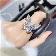 ( Opening adjustable)occidental style exaggerating fashion temperament diamond butterfly opening ring trend atmospheric 