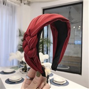 ( red)Korean style brief temperament Stripe twisted surface super width Headband Headband woman