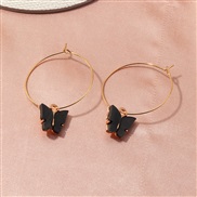 (EZheise) occidental style  fashion fashion color Acrylic butterfly earrings personality butterfly buckle woman