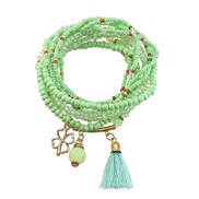 ( green)color wind beads bracelet retro wind multilayer handmade beads bracelet new