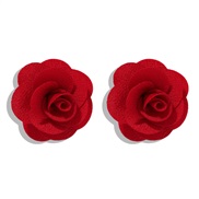 ( Oxblood red)Korea fine fashion Street Snap all-Purpose earrings Cloth weave