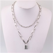 (  Silver)occidental style necklace new  retro punk exaggerating chain necklace woman  multilayer necklace sweater chain