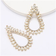 ( white)spring drop Alloy diamond Rhinestone fully-jewelled earrings woman occidental style super Earringearrings