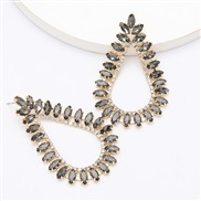 ( black)spring drop Alloy diamond Rhinestone fully-jewelled earrings woman occidental style super arringearrings