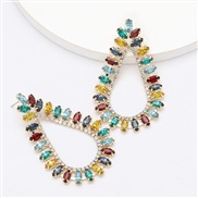( Color)spring drop Alloy diamond Rhinestone fully-jewelled earrings woman occidental style super arringearrings