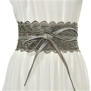 ( gray) occidental style lady multicolor Optional width Girdle  lace flower ornament width belt  women belt
