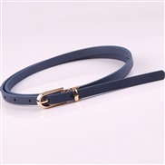 ( Navy blue)multicolor ornament Dress sweater belt lady all-Purpose bucklePU samll belt Korean style belt