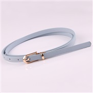 ( blue )multicolor ornament Dress sweater belt lady all-Purpose bucklePU samll belt Korean style belt