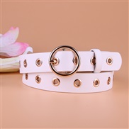 ( white)personality womenPU belt  Korean style all-Purpose buckle lady eyes ornament belt