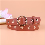 ( camel)personality womenPU belt  Korean style all-Purpose buckle lady eyes ornament belt