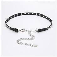 ( Silver black)personality chain splice belt eyes ornament samll belt trend fashion Dress belt