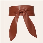 ( Brown)lady width Girdle all-Purpose elegant bow belt super long belt