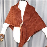 ( brown)leather buckle knitting samll cardigan woolen samll  thick warm Collar  Autumn and Winter shawl woman