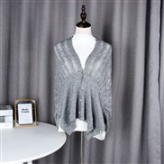 ( gray)Autumn and Winter shawl  Korean style Collar false collar fashion scarf  Pearl buckle knitting woolen samll