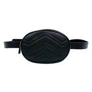 ( black)Oval bag woman samll bag fashion wave pattern bagPU belt bag