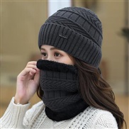 ( gray)autumn Winter hat woman velvet warm woolen Korean style all-Purpose thick knitting cotton woman