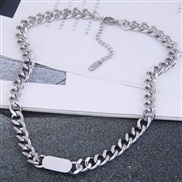 occidental style fashion Metal concise titanium steel personality temperament necklace