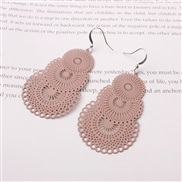 silver occidental style Alloy earrings temperament Round geometry flowers candy color arring