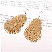 (yellow )silver occidental style Alloy earrings temperament Round geometry flowers candy color arring