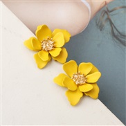 ( yellow)occidental style frosting flowers Earring  sweet temperament fashion ethnic style all-Purpose ear stud